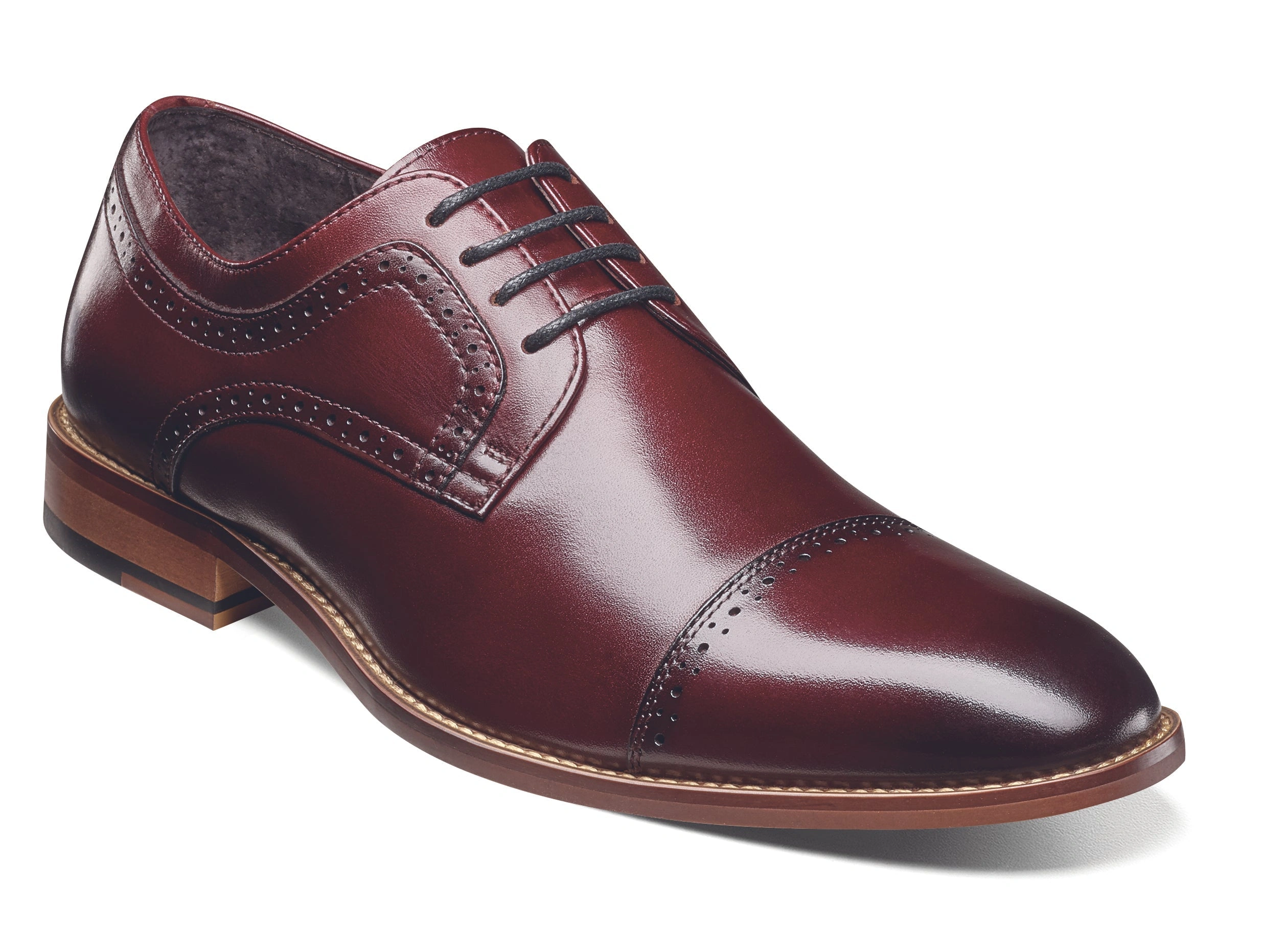Zapatos Oxford Stacy Adams Borgona, elegantes y sofisticados, ideales para cualquier ocasión.
