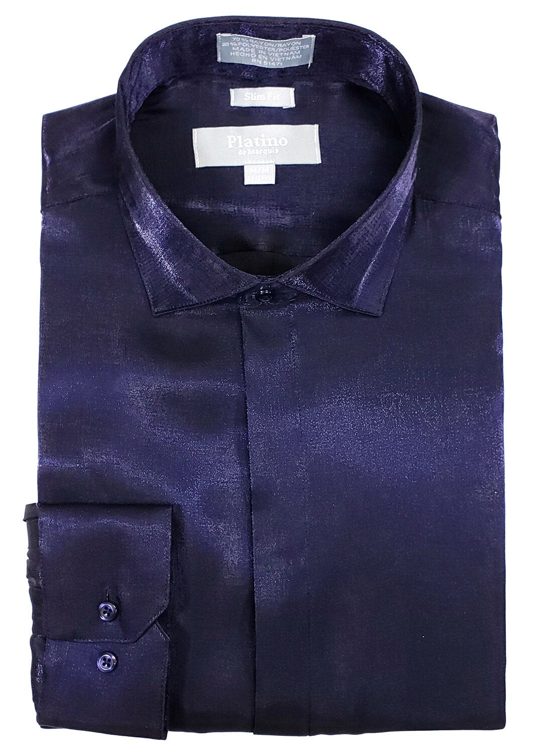 Camisa de Satén Plata I Slim Fit Royal – Elegancia y Comodidad para un Estilo Inolvidable.